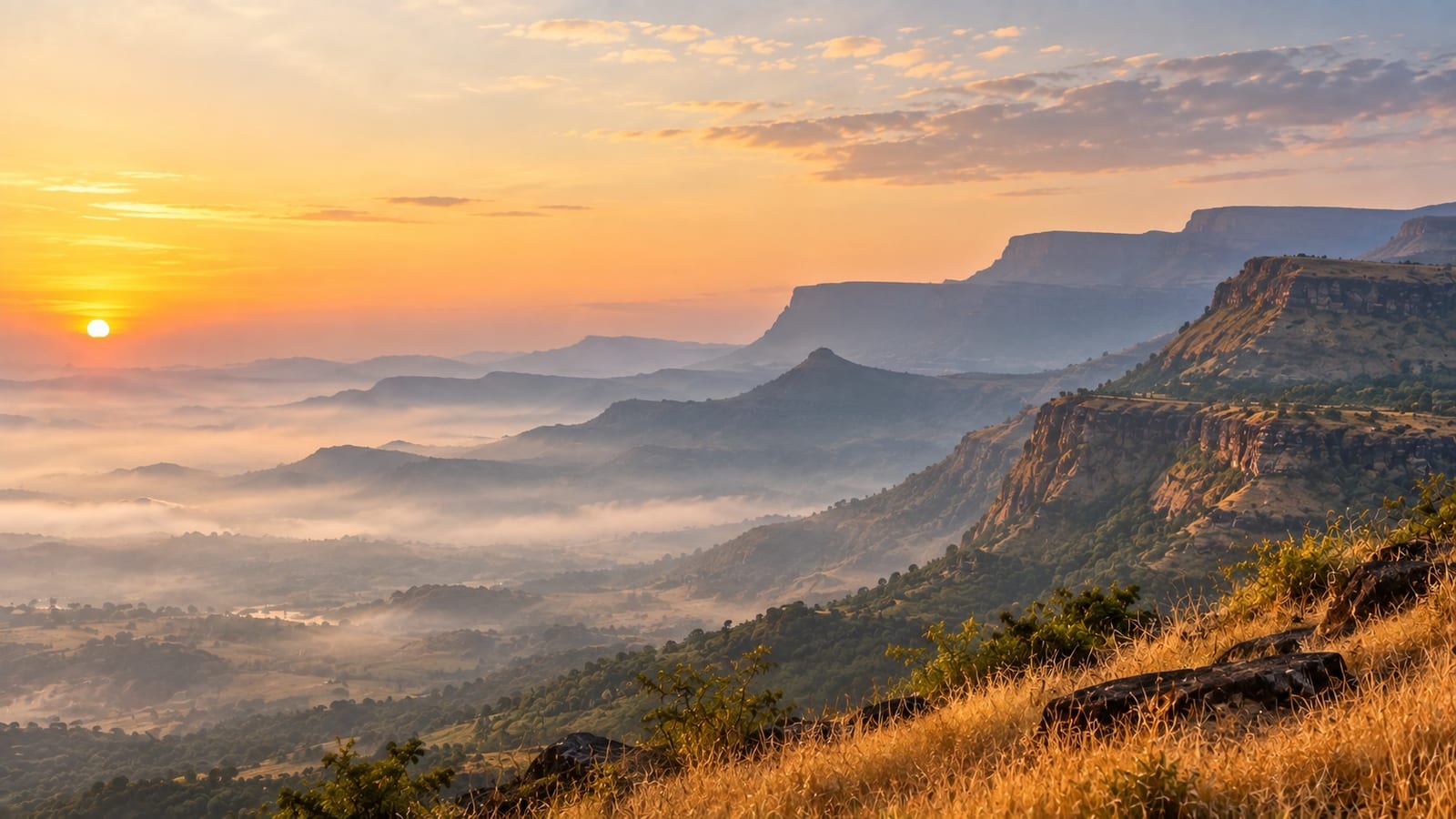 Sunrise over the Western Ghats